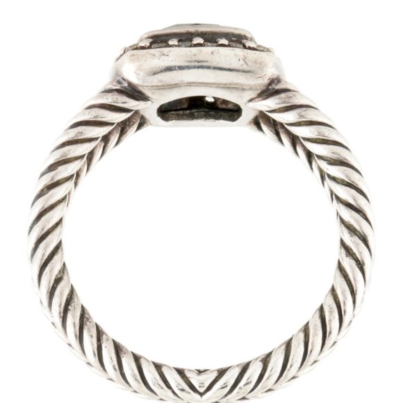 David Yurman Prasiolite Diamond and 925 Sterling Silver Ring - Picture 4 of 13